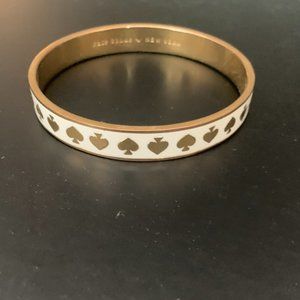 Kate Spade white and gold bangle bracelet
